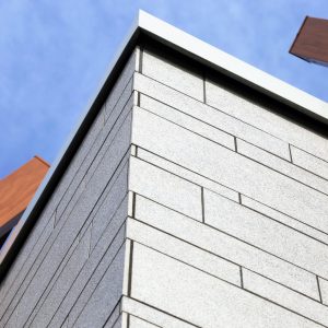 Concrete block wall