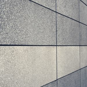 Concrete block wall